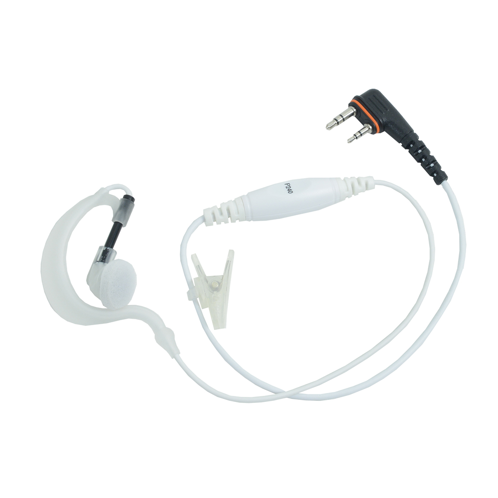 ProEquip PRO-P240LP Vitt Headset med mik/PTT på sladd, C-shell, 80cm