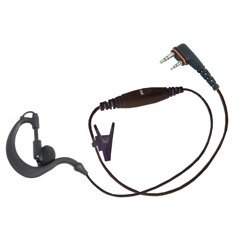 ProEquip PRO-P240LP Svart Headset med mik/PTT på sladd, C-shell, 80cm