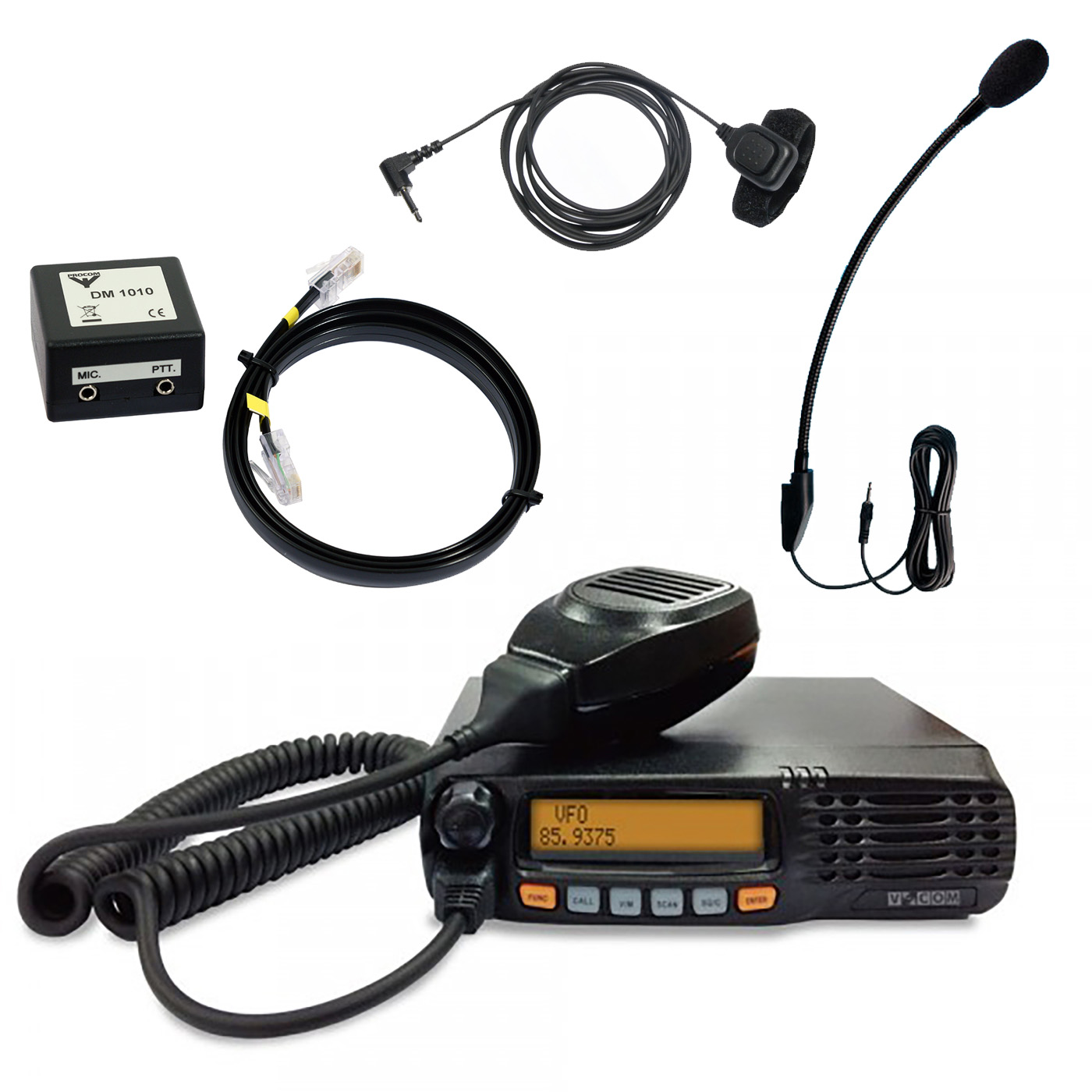 V-com M80 radio + handsfree kit